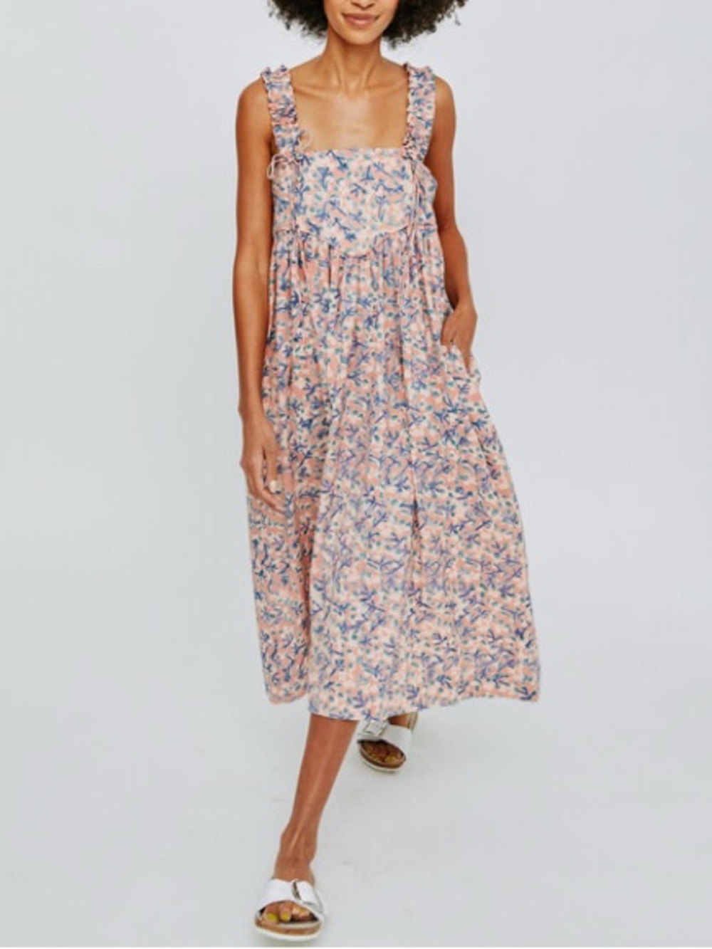 MIRTH Newport midi dress in geranium size L coral